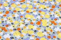 Ткань плательно-блузочная штапель, Maks Style, вискоза 100%, цветочный принт голубой, арт. MS-1237 D-LZD621077 С-2