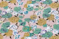 Ткань плательно-блузочная штапель, Maks Style, вискоза 100%, цветочный принт розовый, арт. MS-1237 D-LZD621057 C-2