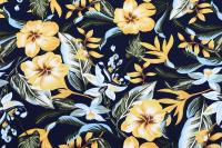 Ткань плательно-блузочная штапель, Maks Style, вискоза 100%, темно-синий цветочный принт, арт. MS-1226 D-26 С-2
