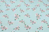 Ткань плательно-блузочная штапель, Maks Style, вискоза 100%, цвет ткани мятный, цветочный принт, арт. MS- 2201 D-3