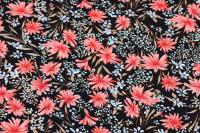 Ткань плательно-блузочная штапель, Maks Style, вискоза 100%, цветочный принт черный, арт. MS-1237 D-LZD621056 С-2