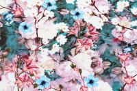 Ткань плательно-блузочная штапель, Maks Style, вискоза 100%, цветочный принт, арт. MS- 1215 D-1