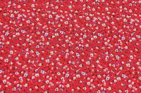 Ткань плательно-блузочная штапель, Maks Style, вискоза 100%, цвет ткани красный, цветочный принт, арт. MS- 2201 D-17