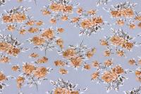 Ткань плательно-блузочная штапель, Maks Style, вискоза 100%, цветочный принт серый, арт. MS-2201 D-52 С-1