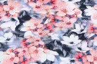 Ткань плательно-блузочная вискоза сатин, Maks Style, вискоза 100%, цветочный принт, арт. D- 60