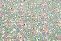Ткань плательно-блузочная штапель, Maks Style, вискоза 100%, цвет ткани зеленый, цветочный принт, арт. MS- 2208 D-11 C-1