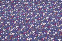 Ткань плательно-блузочная штапель, Maks Style, вискоза 100%, цветочный принт фиолетовый, арт. MS-2201 D-4