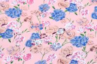 Ткань плательно-блузочная штапель, Maks Style, вискоза 100%, цветочный принт розовый, арт. MS-1237 D-LZD621057 C-4