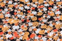 Ткань плательно-блузочная штапель, Maks Style, вискоза 100%, цветочный принт черный, арт. MS-1237 D-LZD621077 С-4