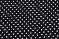 Ткань плательно-блузочная штапель, Maks Style, вискоза 100%, черный принт горох, арт. MS- 1146 D-29 С-3