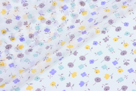 Ткань плательно-блузочная шифон, Maks Style, цветочный принт, арт. MS- 1234 D-8 C-1