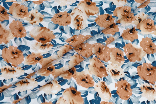 Ткань плательно-блузочная штапель, Maks Style, вискоза 100%, цветочный принт, арт. MS-1237 D-LZD621039 C-1