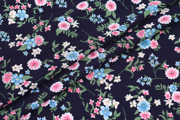 Ткань плательно-блузочная штапель, Maks Style, вискоза 100%, цветочный принт, арт. MS-1180 D-8-1