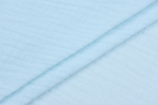 Ткань плательно-блузочная муслин однотонный, Maks Style, хлопок 100%, цвет голубой, арт. 1162 D-10