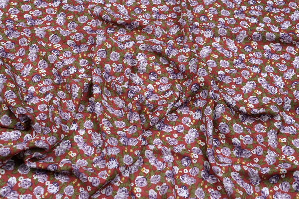 Ткань плательно-блузочная штапель, Maks Style, вискоза 100%, цветочный принт, арт. MS-1180 D-6