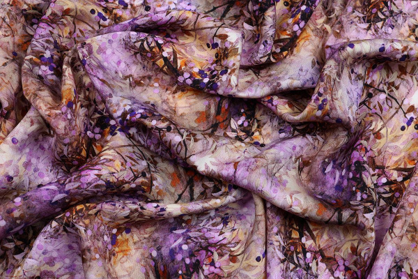 Ткань плательно-блузочная вискоза сатин, Maks Style, вискоза 100%, цветочный принт, арт. D- 62