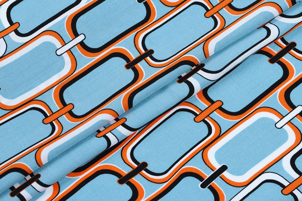 Ткань плательно-блузочная штапель, Maks Style, вискоза 100%, цепи, арт. MS- 1215 D-3