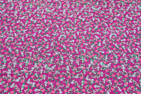 Ткань плательно-блузочная штапель, Maks Style, вискоза 100%, цветочный принт малиновый, арт. MS-1237 D-LZD621058 C-2