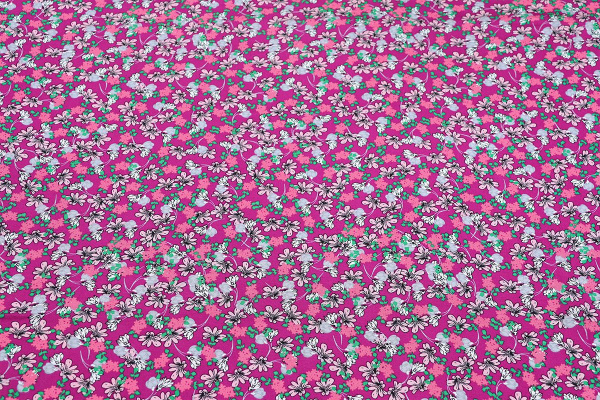 Ткань плательно-блузочная штапель, Maks Style, вискоза 100%, цветочный принт малиновый, арт. MS-1237 D-LZD621058 C-2