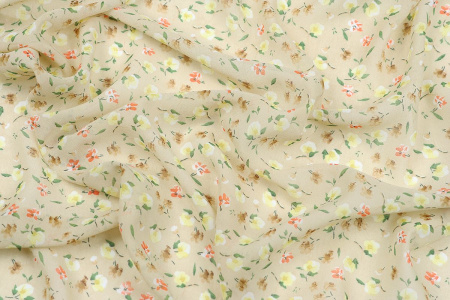 Ткань плательно-блузочная шифон, Maks Style, цветочный принт, арт. MS- 1234 D-78 C-1