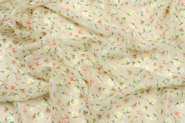 Ткань плательно-блузочная шифон, Maks Style, цветочный принт, арт. MS- 1234 D-78 C-1