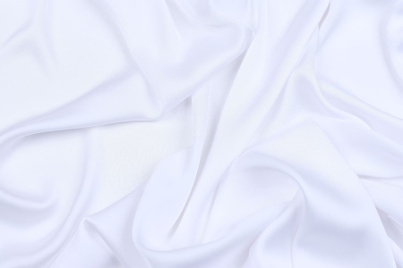 Ткань плательно-блузочная однотонная Армани шелк, Maks Style, цвет белый, арт 1132 D-1