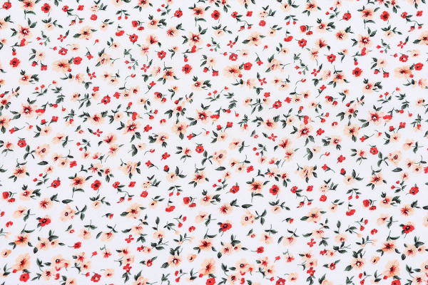 Ткань плательно-блузочная штапель, Maks Style, вискоза 100%, цветочный принт, арт. MS- 2201 D-26