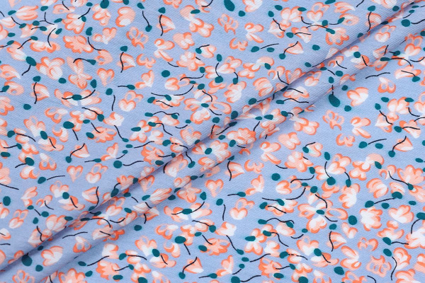 Ткань плательно-блузочная вискоза нейлон, Maks Style, вискоза 80%, нейлон 20%, цветочный принт, арт. MS- 1120 D- 12 С- 3