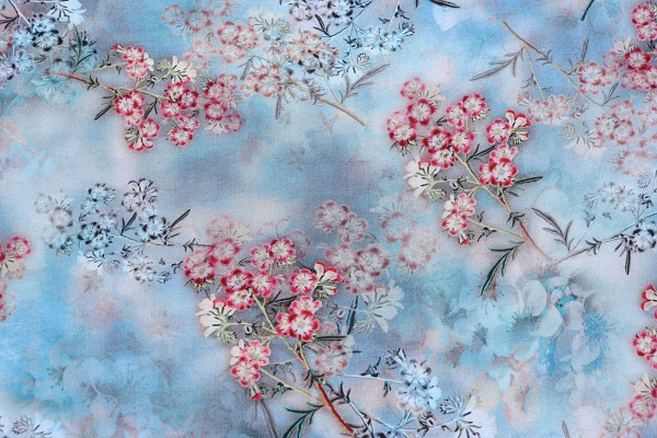 Ткань плательно-блузочная вискоза сатин, Maks Style, вискоза 100%, цветочный принт, арт. 1197 D- 21