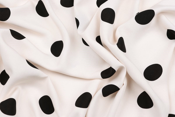 Ткань плательно-блузочная штапель, Maks Style, вискоза 100%, горох, арт. MS- 1187 D-39 С-2