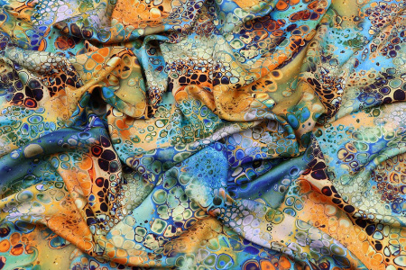 Ткань плательно-блузочная вискоза сатин, Maks Style вискоза 100%, абстракция, арт. D- 58