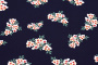Ткань плательно-блузочная штапель, Maks Style, вискоза 100%, цвет ткани темно-синий, цветочный принт, арт. MS- 2201 D-1