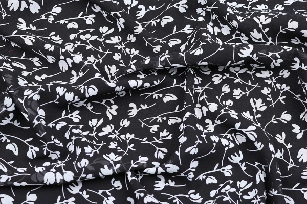 Ткань плательно-блузочная шифон, Maks Style, цветочный принт, арт MS- 1234 D-75 C-1