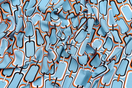 Ткань плательно-блузочная штапель, Maks Style, вискоза 100%, цепи, арт. MS- 1215 D-3