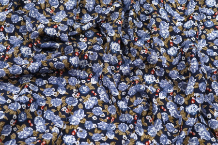 Ткань плательно-блузочная штапель, Maks Style, вискоза 100%, цветочный принт, арт. MS-1180 D-19