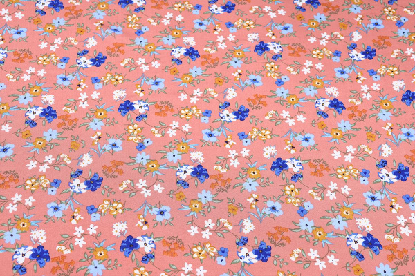 Ткань плательно-блузочная штапель, Maks Style, вискоза 100%, цветочный принт, арт. MS-2201 D-41