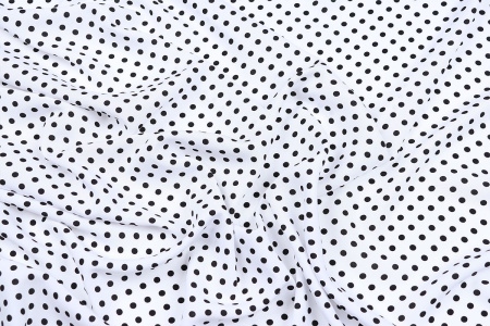 Ткань плательно-блузочная штапель, Maks Style, вискоза 100%, белый принт горох, арт. MS- 1146 D-30 С-2