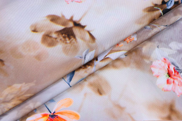 Ткань плательно-блузочная вискоза сатин, Maks Style, вискоза 100%, цветочный принт, арт. D- 6119