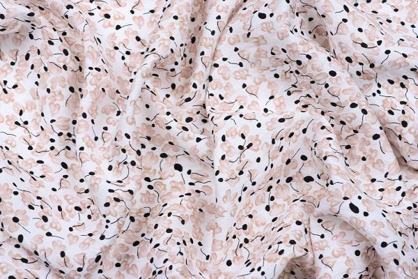 Ткань плательно-блузочная вискоза нейлон, Maks Style, вискоза 80%, нейлон 20%, цветочный принт, арт. MS- 1120 D- 12 С- 1