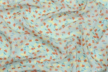 Ткань плательно-блузочная шифон, Maks Style, цветочный принт, арт.SI- 2493-16 D-26 C-3