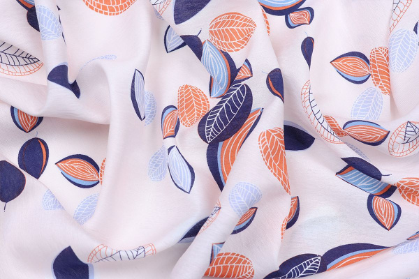 Ткань плательно-блузочная вискоза нейлон, Maks Style, вискоза 80%, нейлон 20%, листья, арт. MS- 4202 D- 185