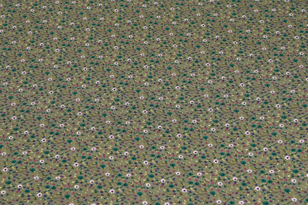 Ткань плательно-блузочная штапель, Maks Style, вискоза 100%, цвет ткани оливкой, мелкие цветы, арт. MS- 1226 D-33 C-1