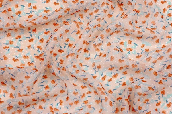 Ткань плательно-блузочная шифон, Maks Style, цветочный принт, арт.SI- 2493-16 D-26 C-2