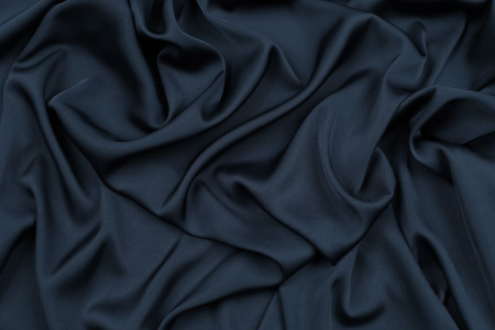 Ткань плательно-блузочная однотонная Армани шелк, Maks Style, цвет темно-синий, арт 1132 D-33