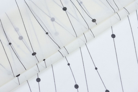 Ткань плательно-блузочная шифон, Maks Style, цветочный принт, арт. MS- 1195 D-9 C-1