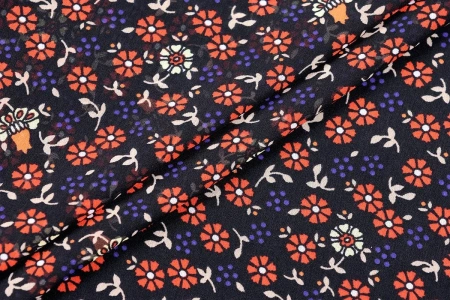 Ткань плательно-блузочная шифон, Maks Style, цветочный принт, арт. MS- 1127 D-10 C-3