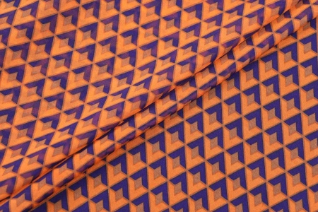 Ткань плательно-блузочная шифон, Maks Style, ромбы арт. MS- 1166 D-812 C-1