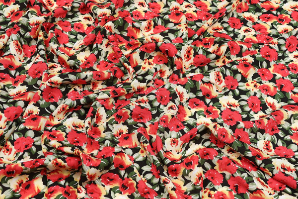 Ткань плательно-блузочная штапель, Maks Style, вискоза 100%, цветочный принт, арт. MS-1237 D-LZD621039 C-3