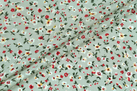 Ткань плательно-блузочная штапель, Maks Style, вискоза 100%, цветочный принт, арт. MS- 2201 D-15