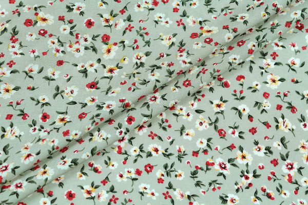 Ткань плательно-блузочная штапель, Maks Style, вискоза 100%, цветочный принт, арт. MS- 2201 D-15